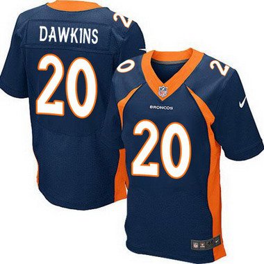 Hunk Wear - Men's Denver Broncos #20 Brian Dawkins Navy Blue Retired Player NFL Nike Elite Jersey