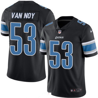 Hunk Wear - Men's Detroit Lions #53 Kyle Van Noy Black 2016 Color Rush Stitched NFL Nike Limited Jersey