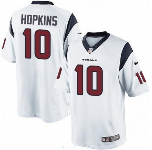 Hunk Wear - Men's Houston Texans #10 DeAndre Hopkins White Road Stitched NFL Nike Game Jersey