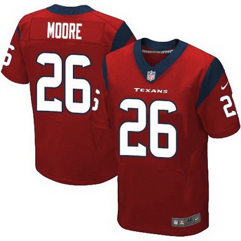 Hunk Wear - Men's Houston Texans #26 Rahim Moore Red Alternate NFL Nike Elite Jersey