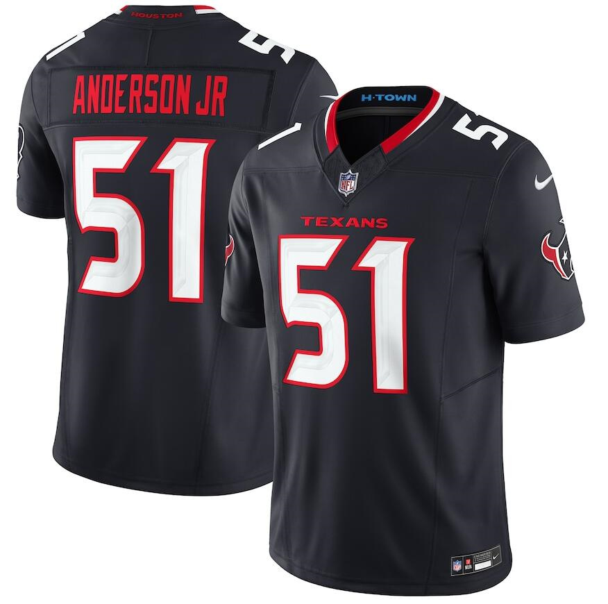 Hunk Wear - Men's Houston Texans #51 Will Anderson Jr. Navy 2024 Vapor F.U.S.E. Limited Football Stitched Jersey