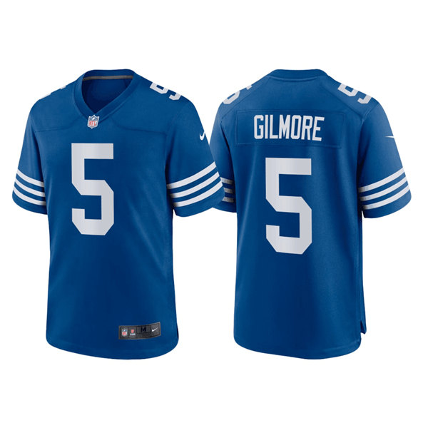 Hunk Wear - Men’s Indianapolis Colts #5 Stephon Gilmore Royal Stitched Game Jersey