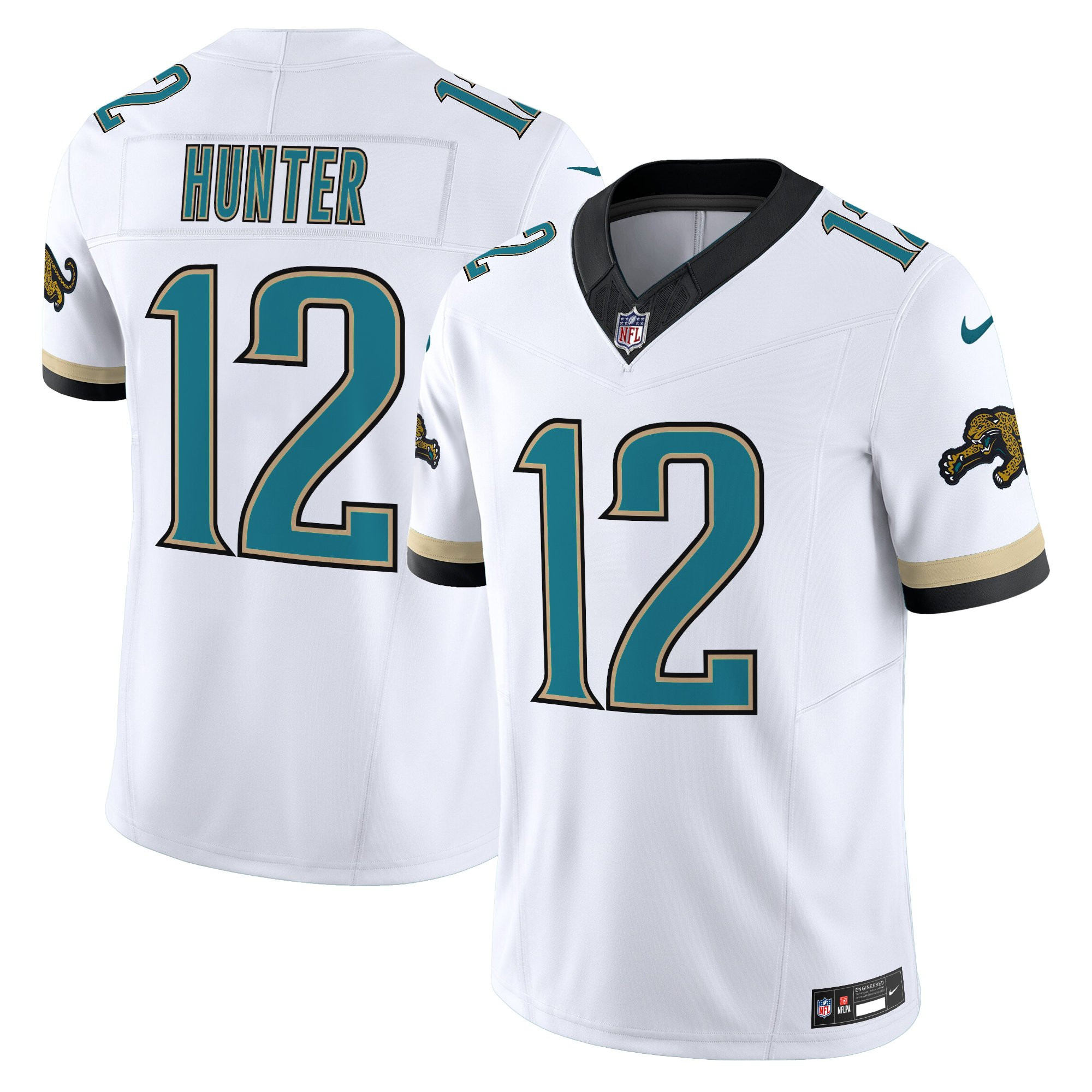 Hunk Wear - Men's Jacksonville Jaguars Throwback Vapor Limited Jersey ' All Stitched White Travis Hunter Jersey