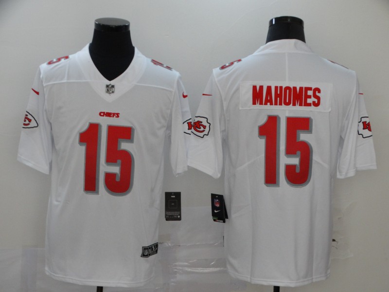 Hunk Wear - Menâ€™s Kansas City Chiefs #15 Patrick Mahomes NFL Pro Line White Jersey