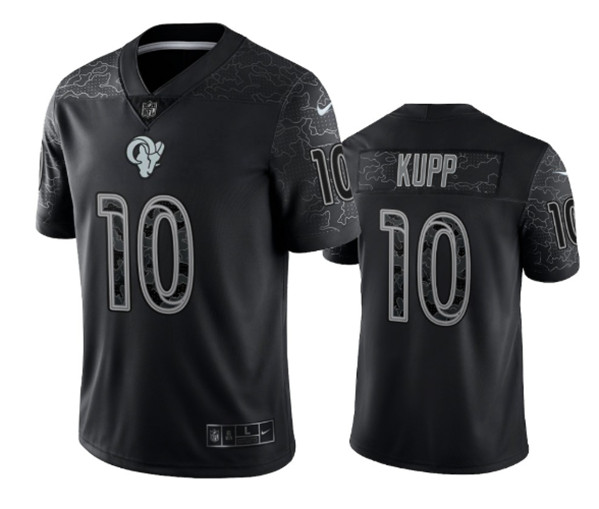 Hunk Wear - Menâ€™s Los Angeles Rams #10 Cooper Kupp Black Reflective Limited Stitched Football Jersey