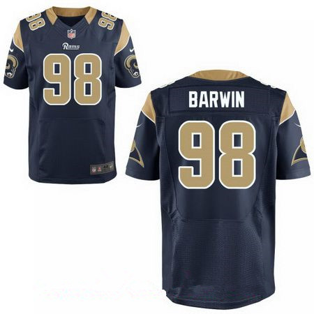 Hunk Wear - Men's Los Angeles Rams #98 Connor Barwin Navy Blue Team Color Stitched NFL Nike Elite Jersey