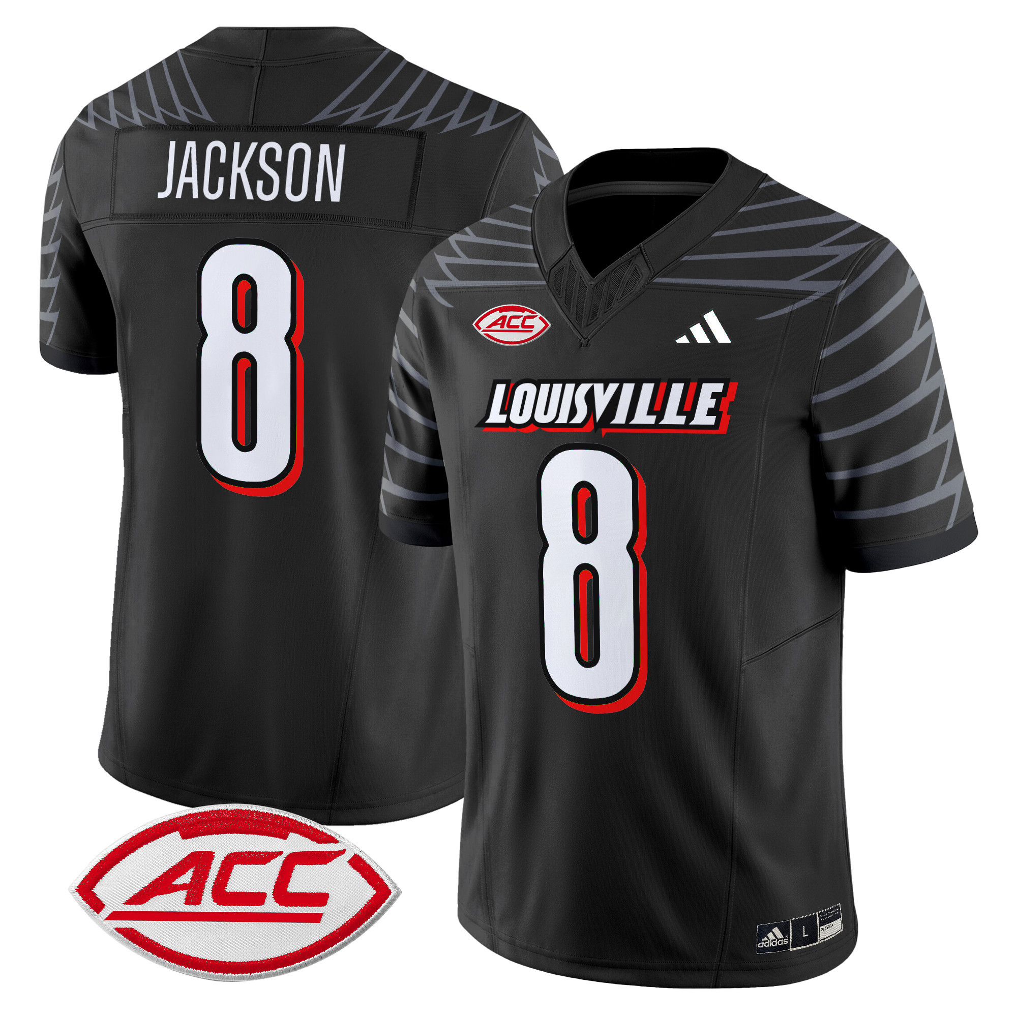 Hunk Wear - Men's Louisville Cardinals 2024 Vapor Limited Jersey ' All Stitched ' Black ' Lamar Jackson