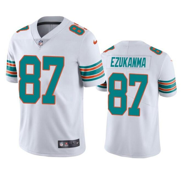 Hunk Wear - Menâ€™s Miami Dolphins #87 Erik Ezukanma White Color Rush Limited Stitched Football Jersey