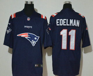 Hunk Wear - Men's New England Patriots #11 Julian Edelman Navy Blue 2020 Team Logo Vapor Untouchable Stitched NFL Nike Fashion Limited Jersey