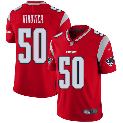 Hunk Wear - Men's New England Patriots #50 Chase Winovich Limited Red Inverted Legend Jersey