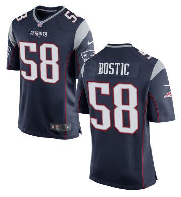 Hunk Wear - Men's New England Patriots #58 Jon Bostic Navy Blue Team Color 2015 NFL Nike Elite Jersey