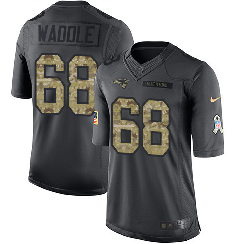 Hunk Wear - Men's New England Patriots #68 LaAdrian Waddle Black Anthracite 2016 Salute To Service Stitched NFL Nike Limited Jersey