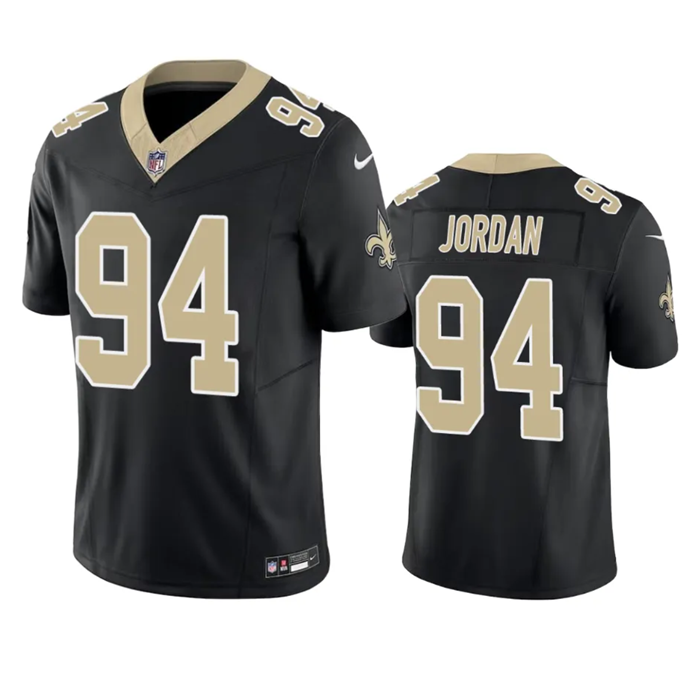 Hunk Wear - Men's New Orleans Saints #94 Cameron Jordan Black 2023 F.U.S.E. Vapor Untouchable Limited Stitched Jersey