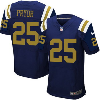 Hunk Wear - Men's New York Jets #25 Calvin Pryor Navy Blue Alternate NFL Nike Elite Jersey