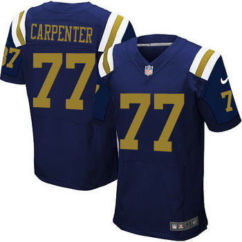 Hunk Wear - Men's New York Jets #77 James Carpenter Navy Blue Alternate NFL Nike Elite Jersey