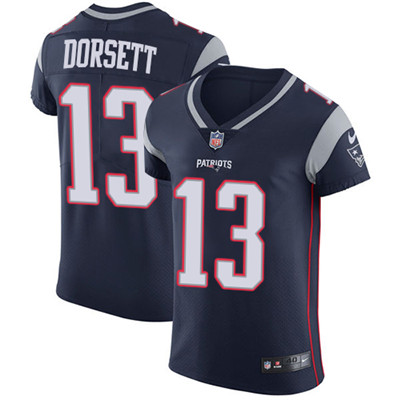 Hunk Wear - Men's Nike New England Patriots #13 Phillip Dorsett Navy Blue Team Color Stitched NFL Vapor Untouchable Elite Jersey