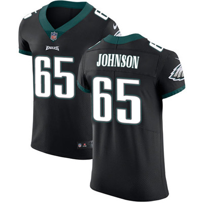 Hunk Wear - Men's Nike Philadelphia Eagles #65 Lane Johnson Black Alternate Stitched NFL Vapor Untouchable Elite Jersey