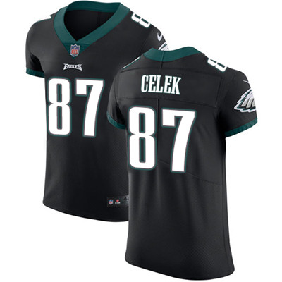 Hunk Wear - Men's Nike Philadelphia Eagles #87 Brent Celek Black Alternate Stitched NFL Vapor Untouchable Elite Jersey