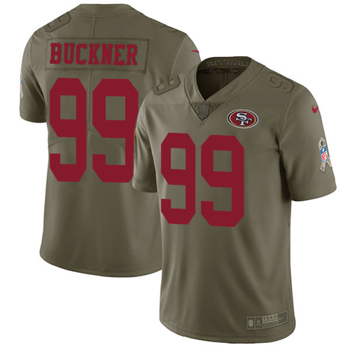 Hunk Wear - Men's Nike San Francisco 49ers #99 DeForest Buckner Olive 2017 Salute to Service NFL Limited Stitched Jersey