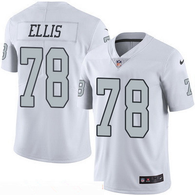 Hunk Wear - Men's Oakland Raiders #78 Justin Ellis White 2016 Color Rush Stitched NFL Nike Limited Jersey