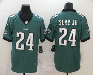 Hunk Wear - Men's Philadelphia Eagles #24 Darius Slay Jr Midnight Green 2017 Vapor Untouchable Stitched NFL Nike Limited Jersey
