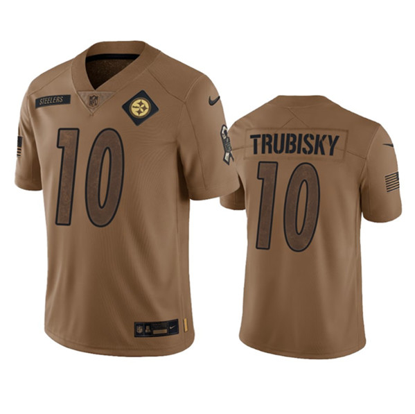 Hunk Wear - Men's Pittsburgh Steelers #10 Mitch Trubisky 2023 Brown Salute To Service Limited Football Stitched Jersey