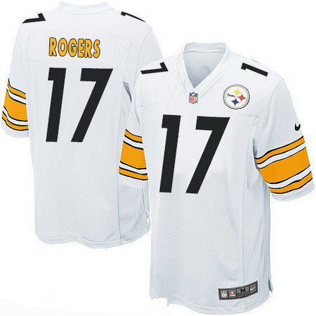 Hunk Wear - Men's Pittsburgh Steelers #17 Eli Rogers White Road Stitched NFL Nike Game Jersey