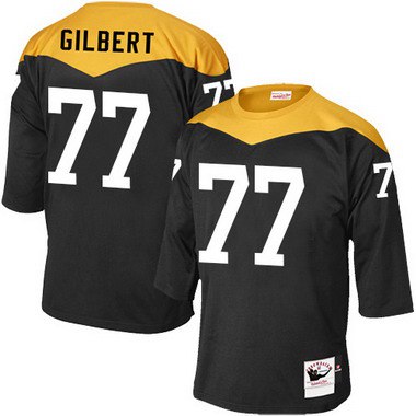 Hunk Wear - Men’s Pittsburgh Steelers #77 Marcus Gilbert Black 1967 Home Throwback NFL Jersey