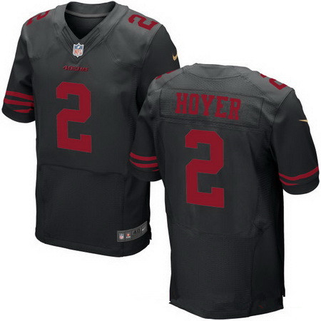 Hunk Wear - Men's San Francisco 49ers #2 Brian Hoyer Black Alternate Stitched NFL Nike Elite Jersey