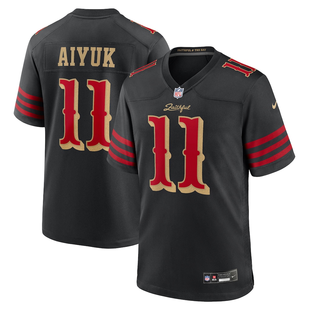 Hunk Wear - Men's San Francisco 49ers Brandon Aiyuk Nike Black 2025 Rivalries Collection Game Jersey