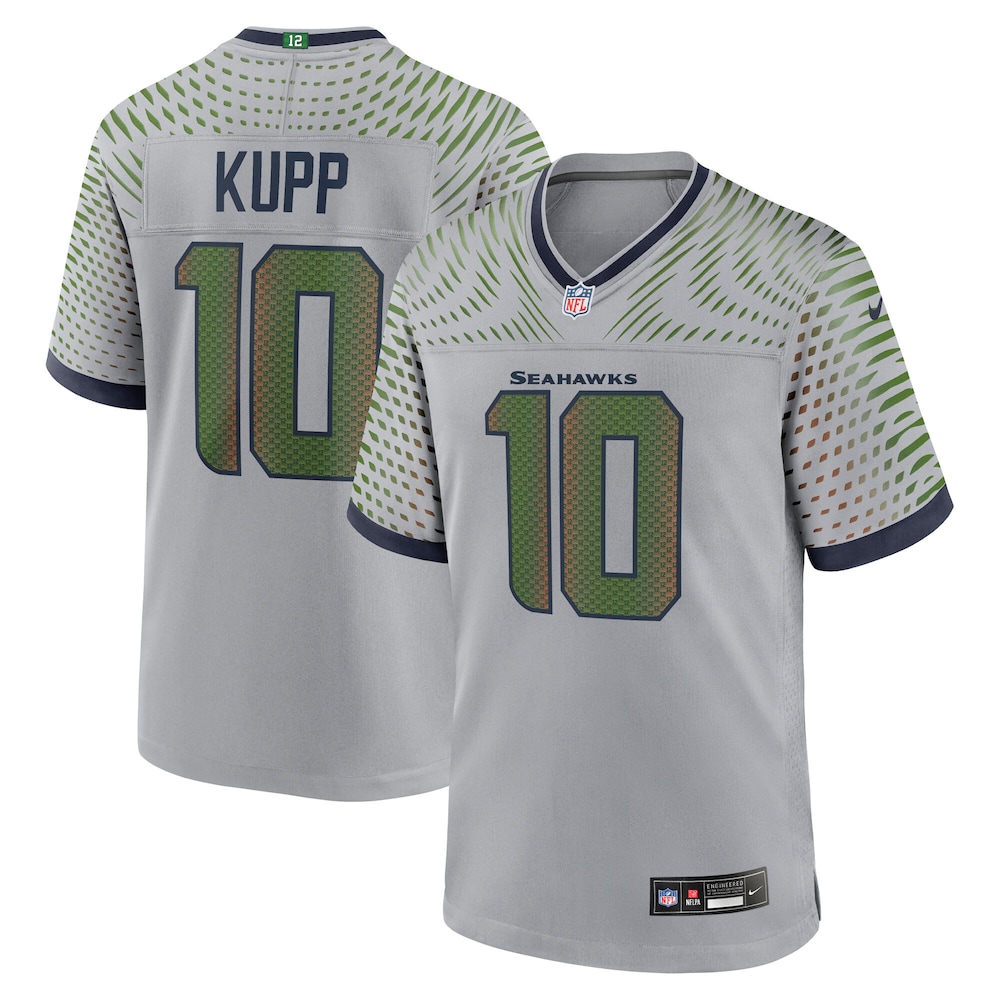 Hunk Wear - Men's Seattle Seahawks Cooper Kupp Nike Wolf Gray 2025 Rivalries Collection Game Jersey