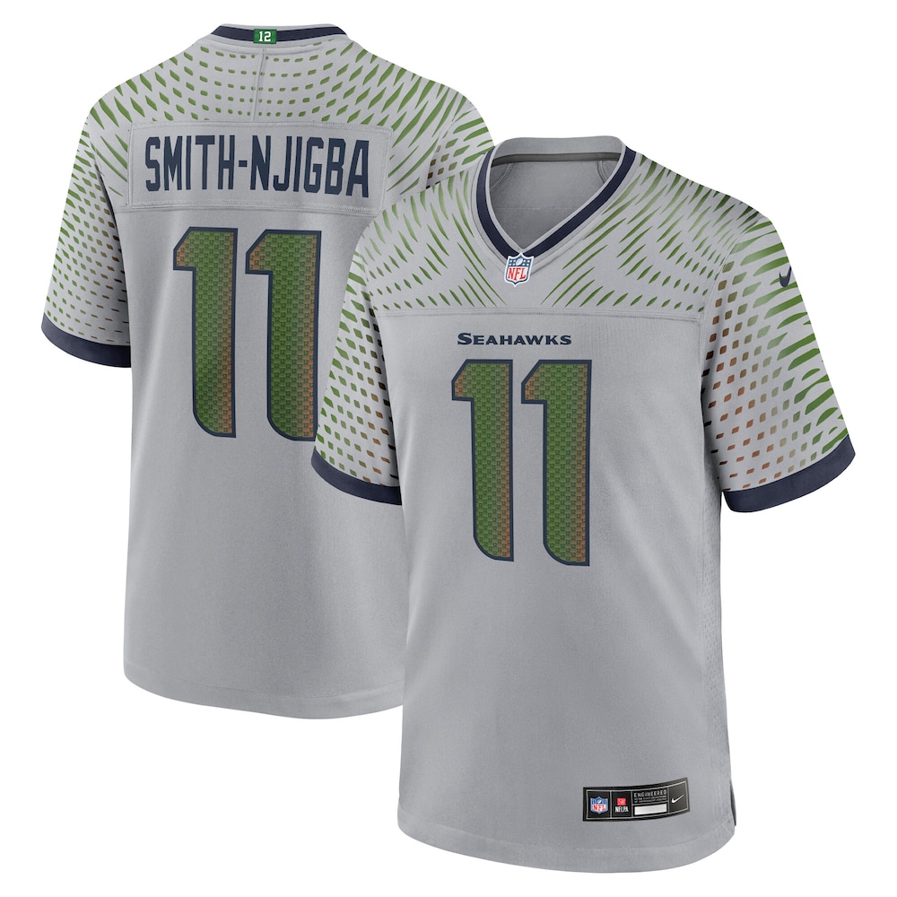 Hunk Wear - Men's Seattle Seahawks Jaxon Smith-Njigba Nike Wolf Gray 2025 Rivalries Collection Game Jersey