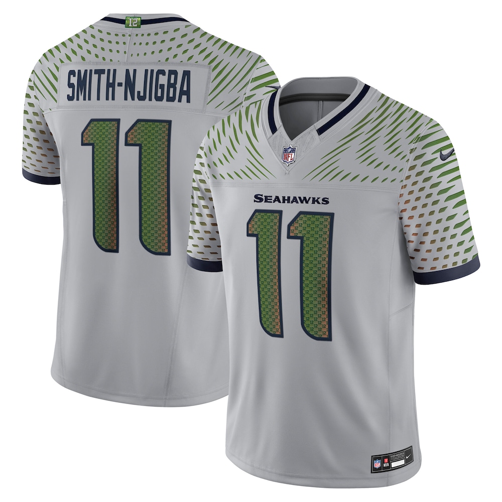 Hunk Wear - Men's Seattle Seahawks Jaxon Smith-Njigba Nike Wolf Gray 2025 Rivalries Collection Limited Jersey