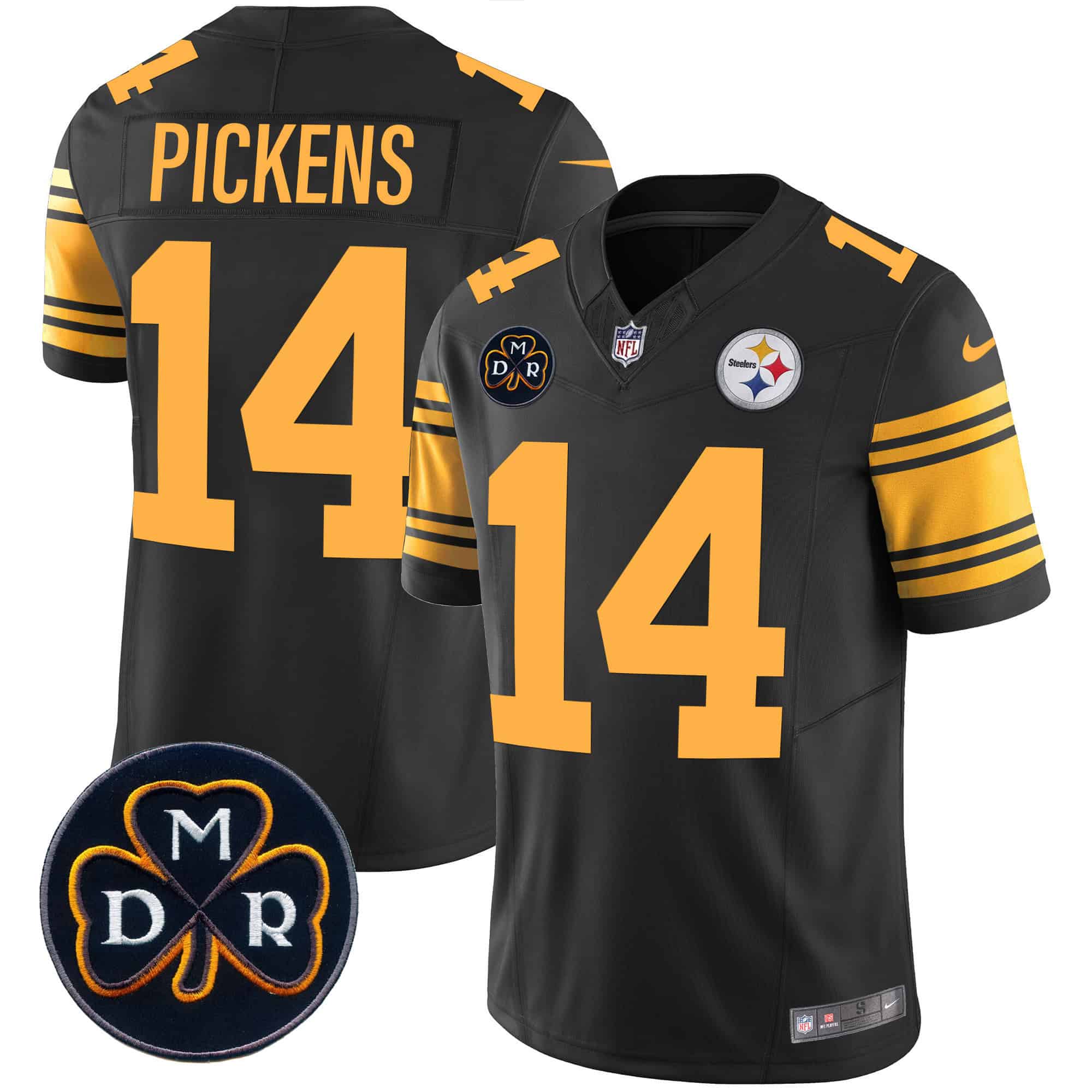 Hunk Wear - Men's Steelers DMR Patch Vapor Limited Jersey ' All Stitched ' Color Rush ' George Pickens