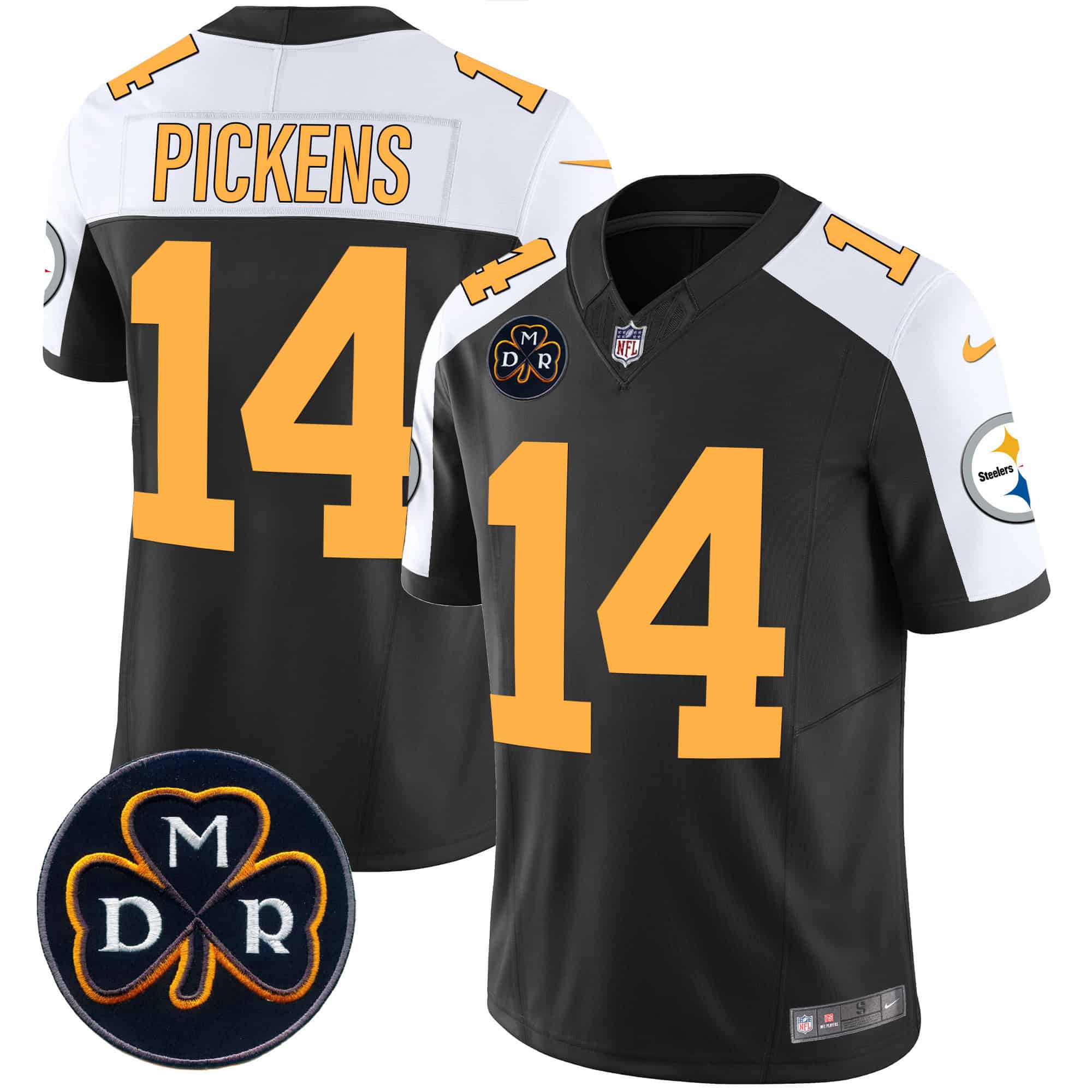 Hunk Wear - Men's Steelers DMR Patch Vapor Limited Jersey ' All Stitched ' Rush Alternate ' George Pickens