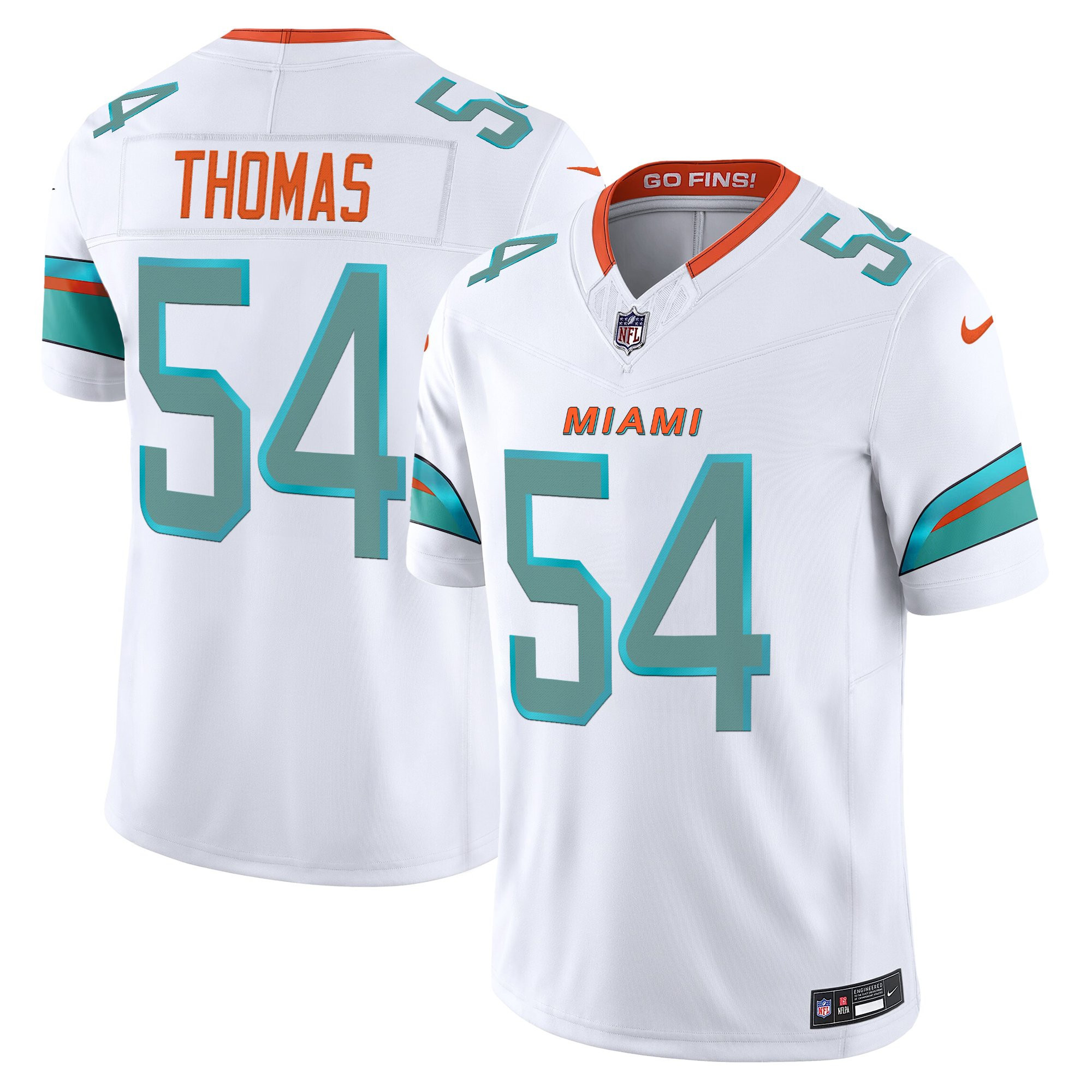Hunk Wear - Miami Dolphins Zach Thomas Rivalries Vapor Limited Jersey – All Stitched – White