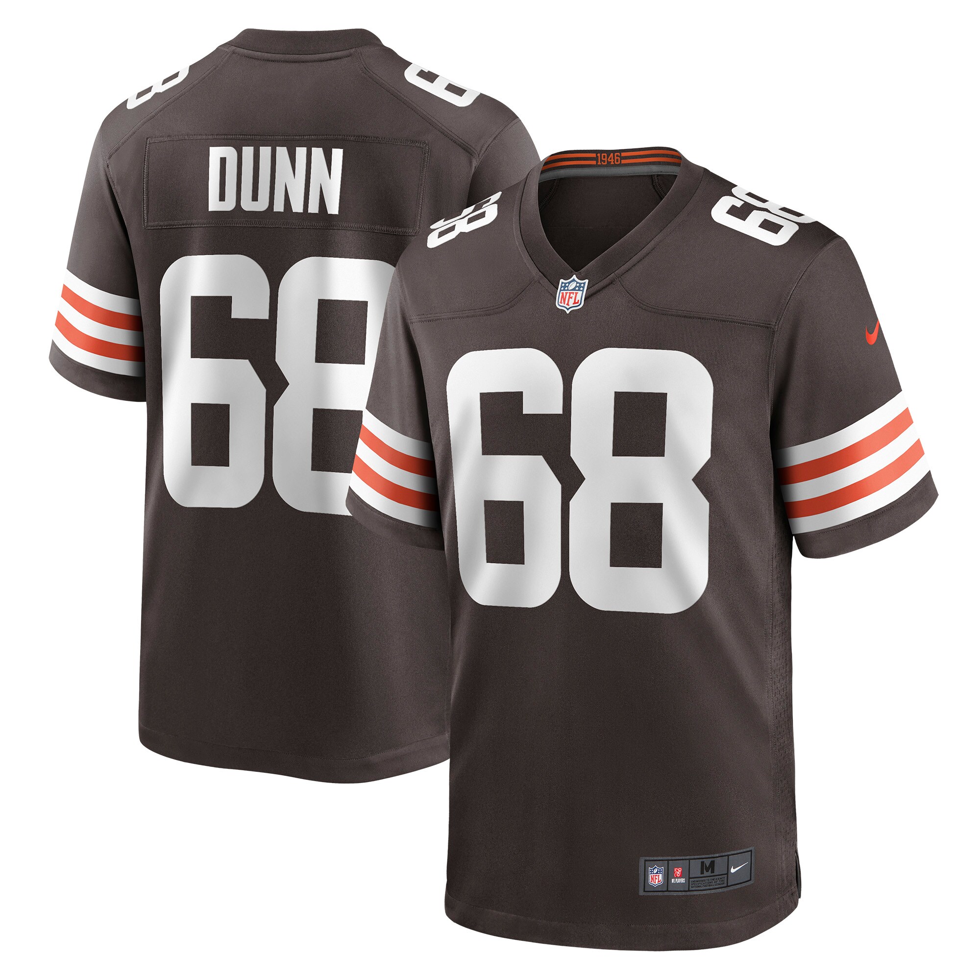 Hunk Wear - Michael Dunn Cleveland Browns Nike Game Jersey – Brown