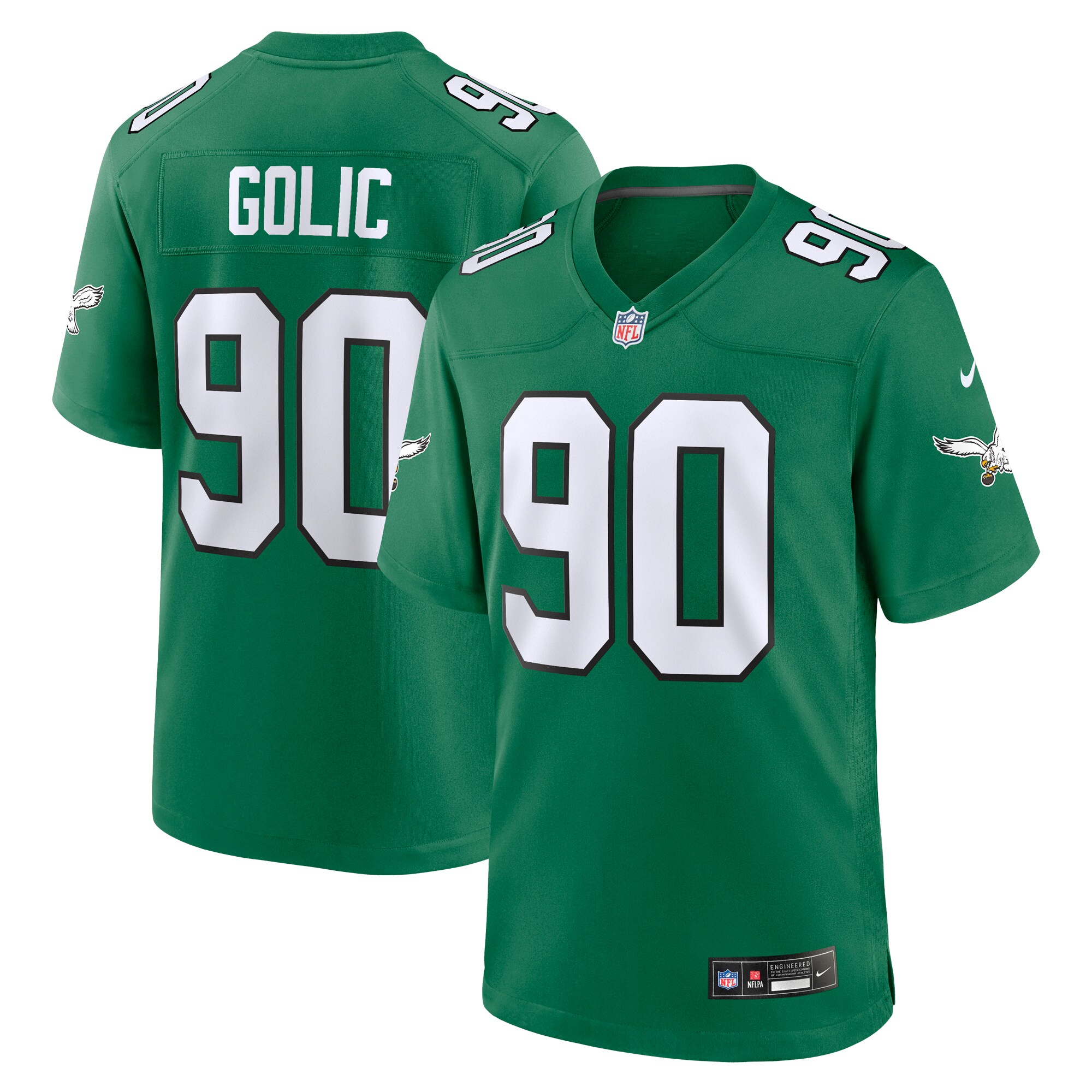Hunk Wear - Mike Golic Philadelphia Eagles Nike Alternate Game Jersey ' Kelly Green