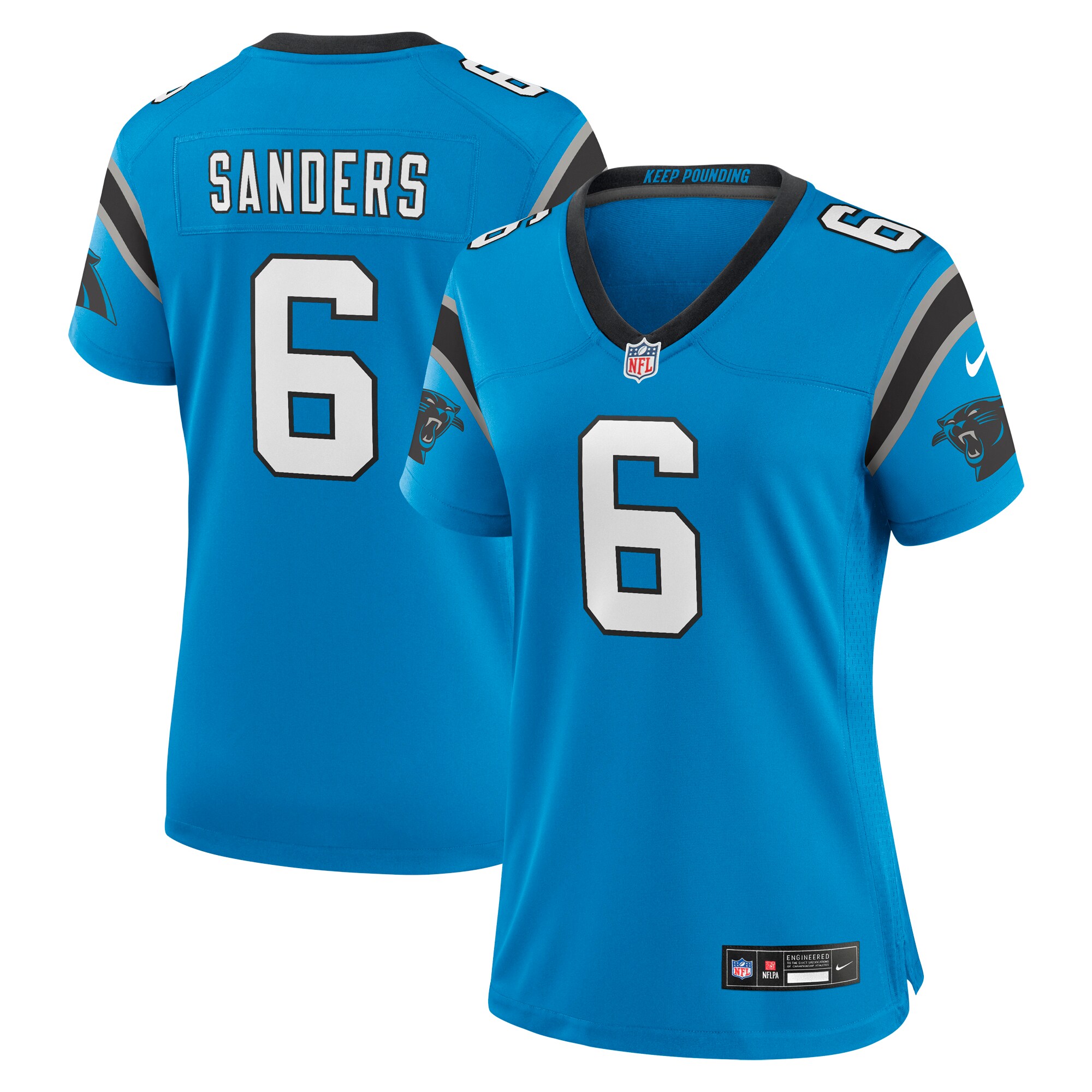 Hunk Wear - Miles Sanders Carolina Panthers Nike Women's Team Game Jersey ' Blue