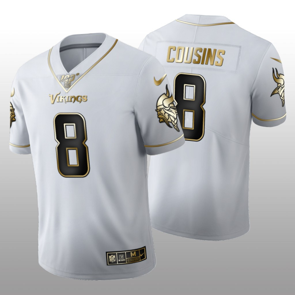 Hunk Wear - Minnesota Vikings Kirk Cousins White Golden Edition Jersey 100th Season Men's