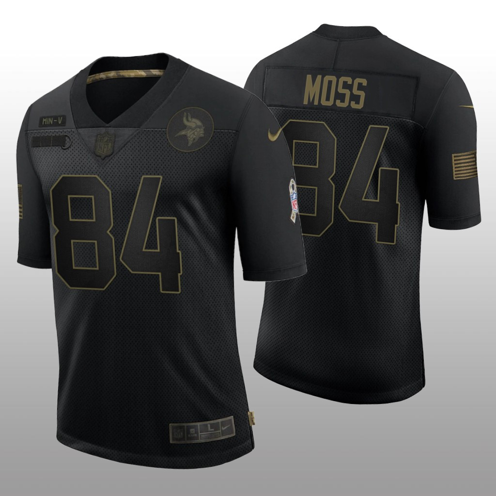 Hunk Wear - Minnesota Vikings Randy Moss Black Retired Jersey Salute to Service - Men's