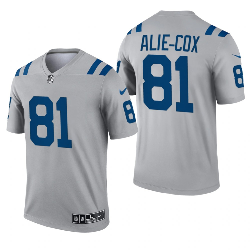 Hunk Wear - Mo Alie-Cox Indianapolis Colts Gray Jersey Inverted Legend - Men's