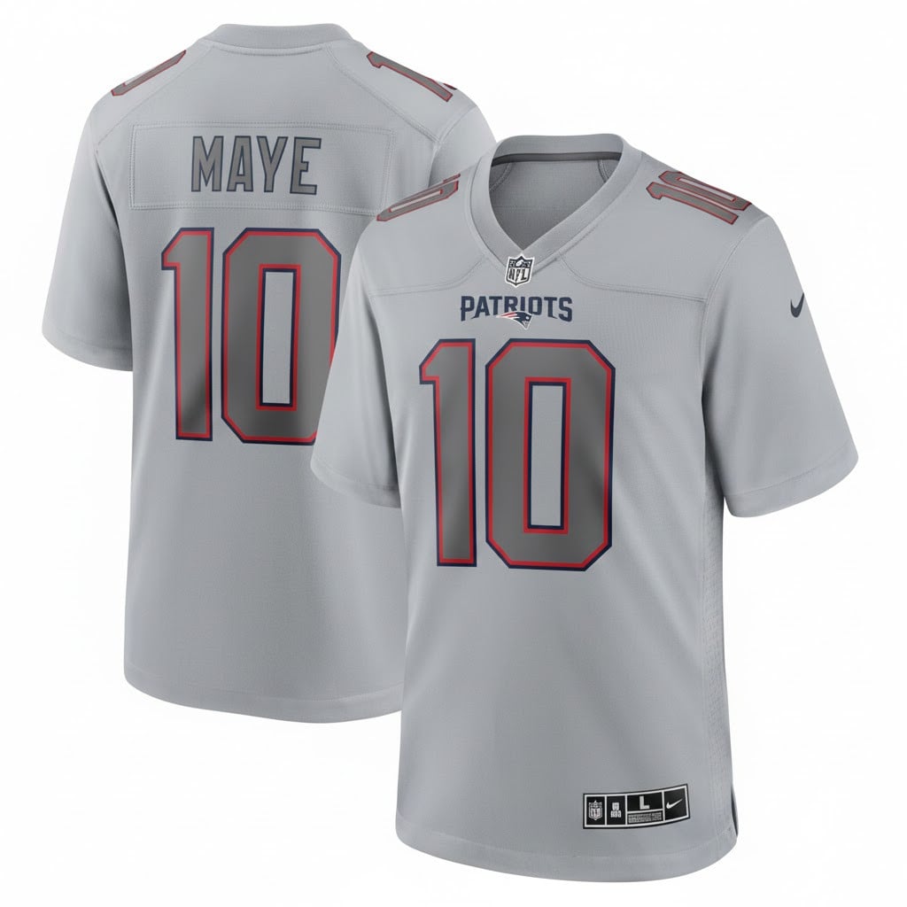 Hunk Wear - New England Patriots #10 Drake Maye Inverted Legend Jersey â€“ Silver â€“ NEW-N07