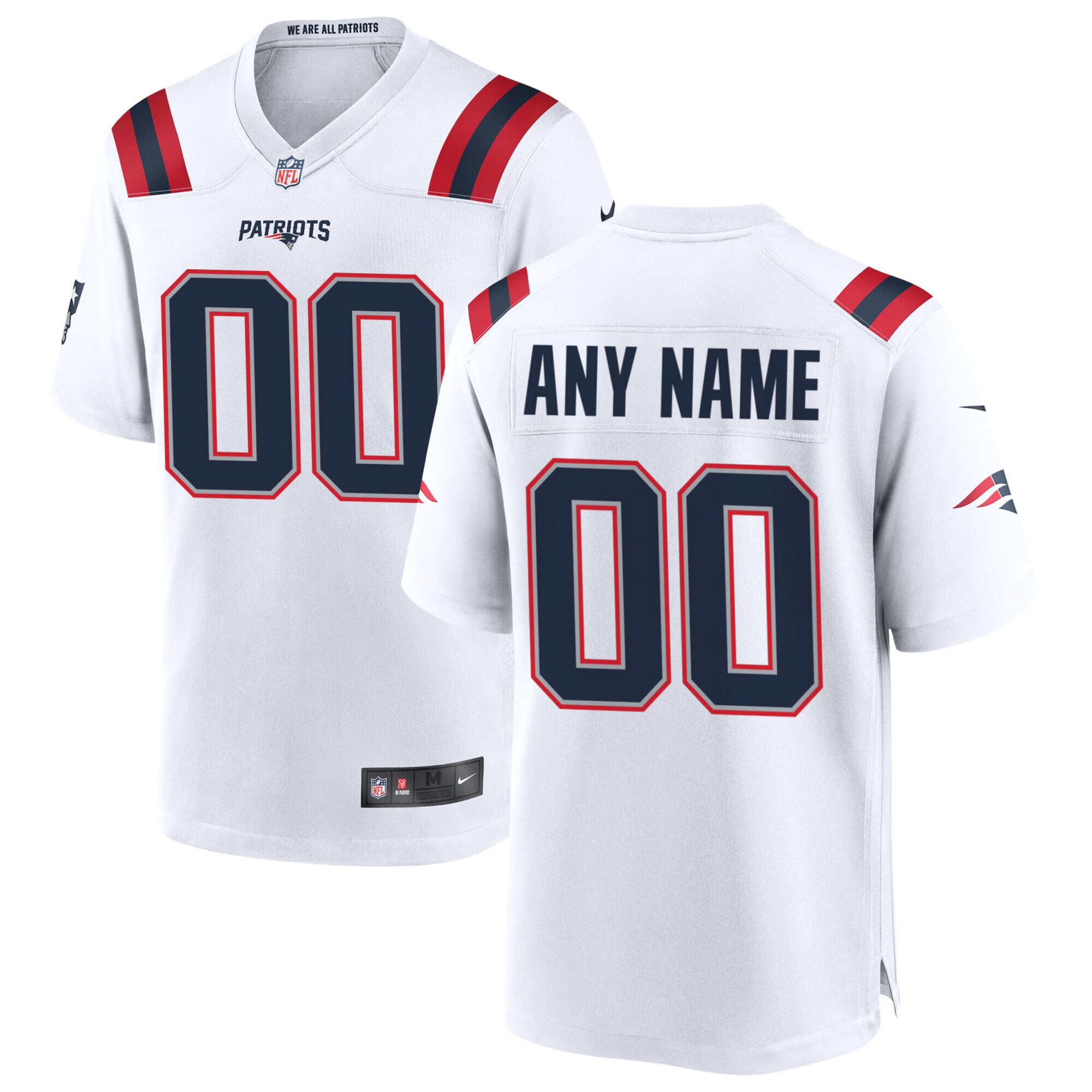 Hunk Wear - New England Patriots Nike Custom Game Jersey – White