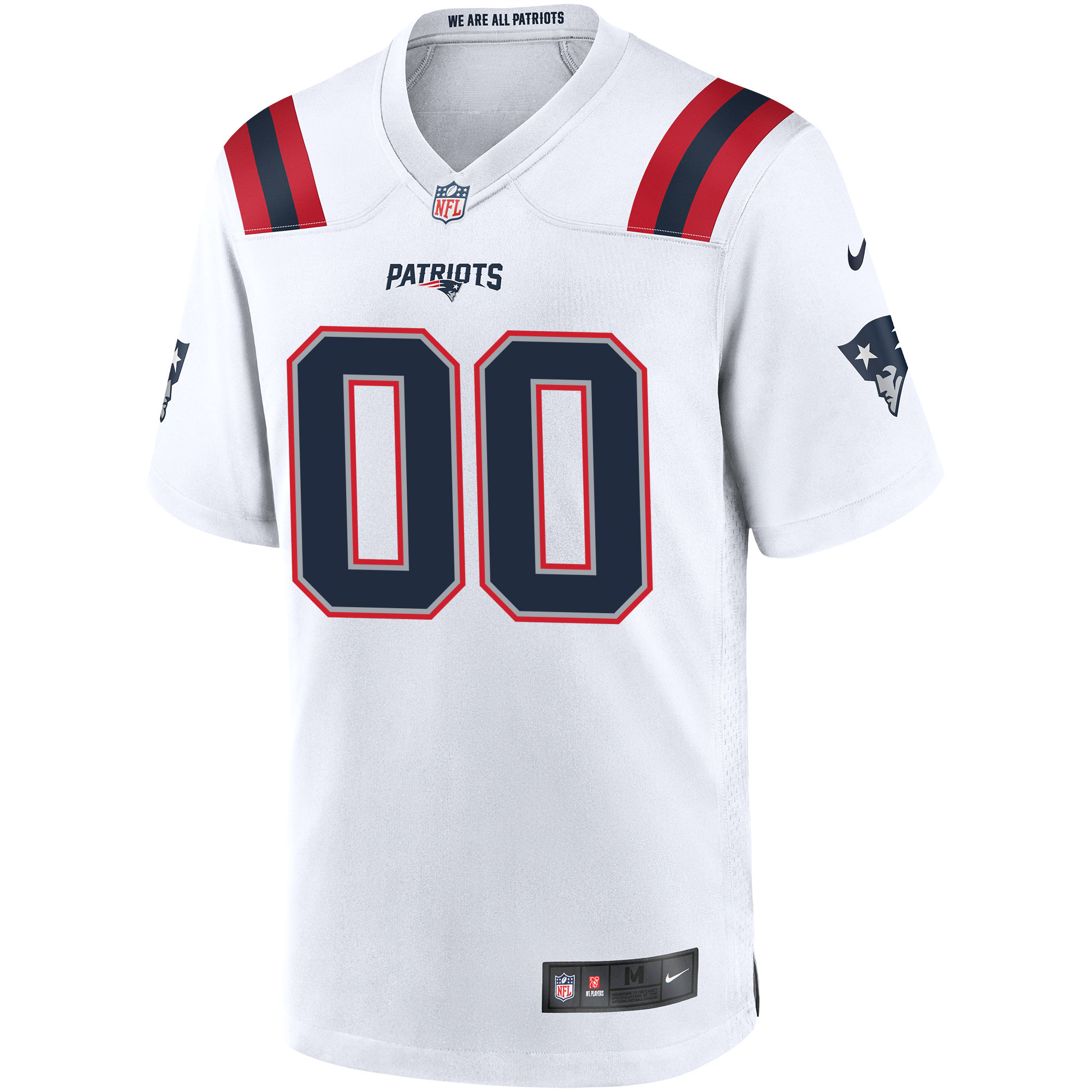 Hunk Wear - New England Patriots Nike Custom Game Jersey White