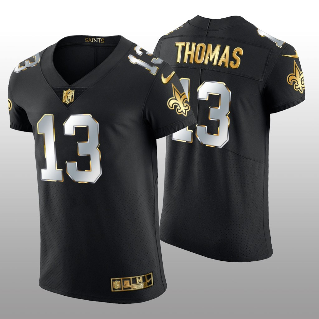 Hunk Wear - New Orleans Saints Michael Thomas Black Elite Jersey Golden Edition Men's