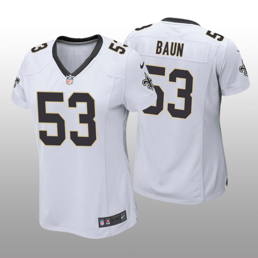 Hunk Wear - New Orleans Saints Zack Baun White Jersey Game - Women's