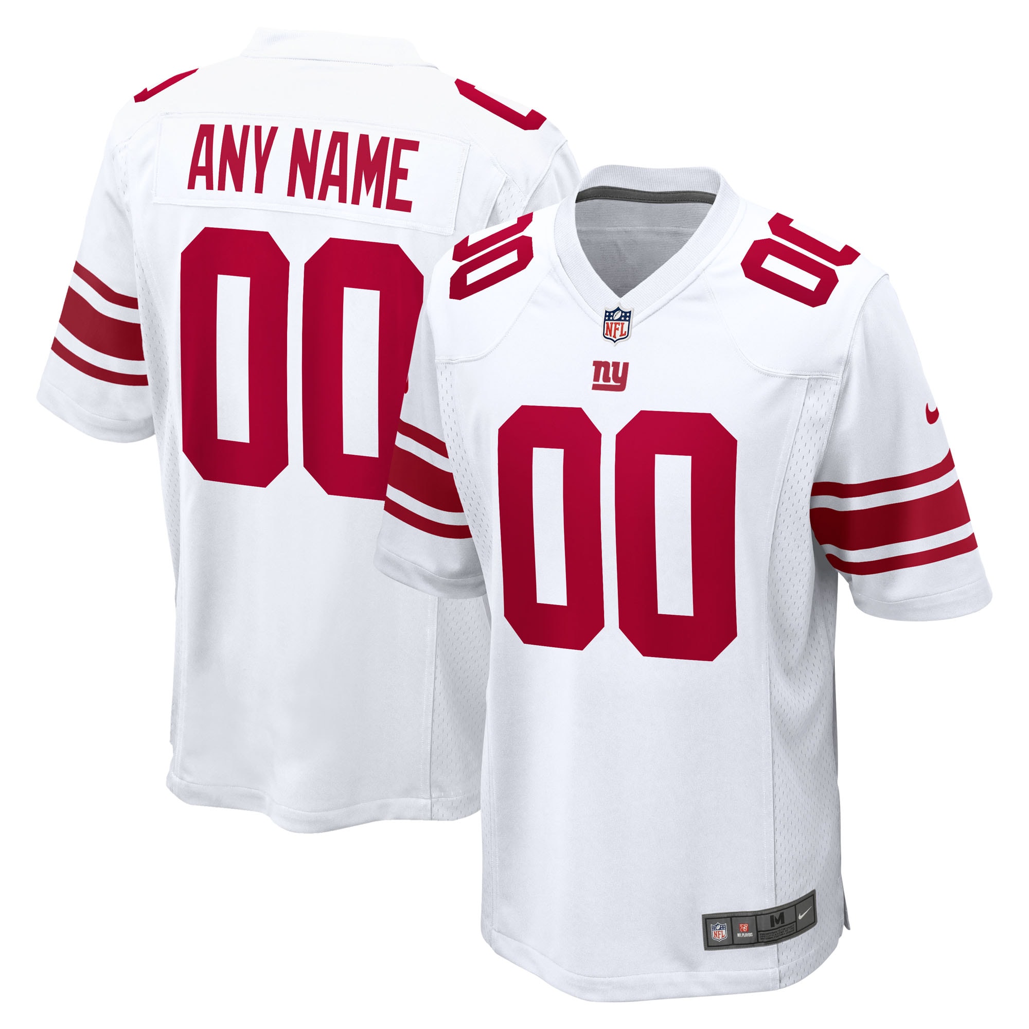 Hunk Wear - New York Giants Nike Custom Game Jersey – White