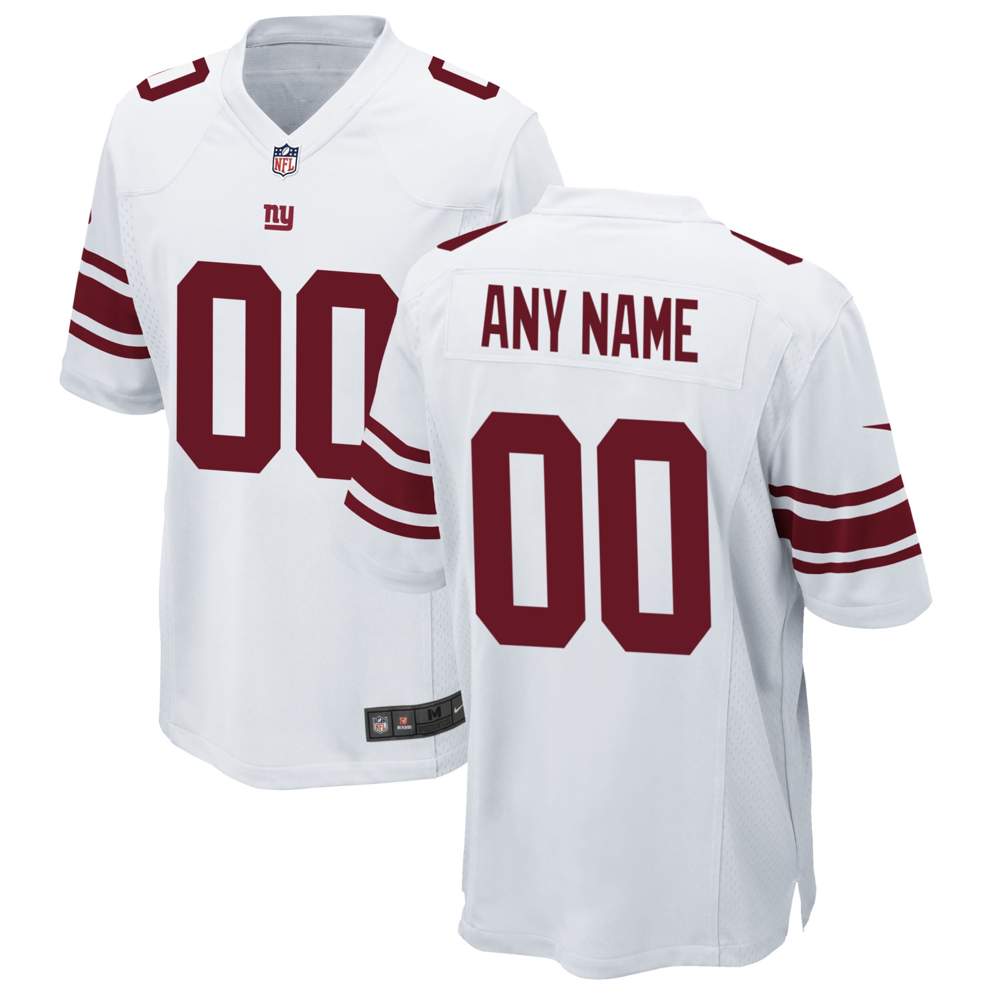 Hunk Wear - New York Giants Nike Custom Game Jersey White