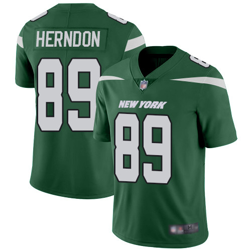 Hunk Wear - New York Jets #89 Chris Herndon Green Team Color Men's Stitched Football Vapor Untouchable Limited Jersey
